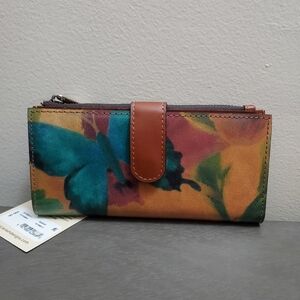 Patricia Nash Nazari Butterfly  Bifold Leather Wallet.